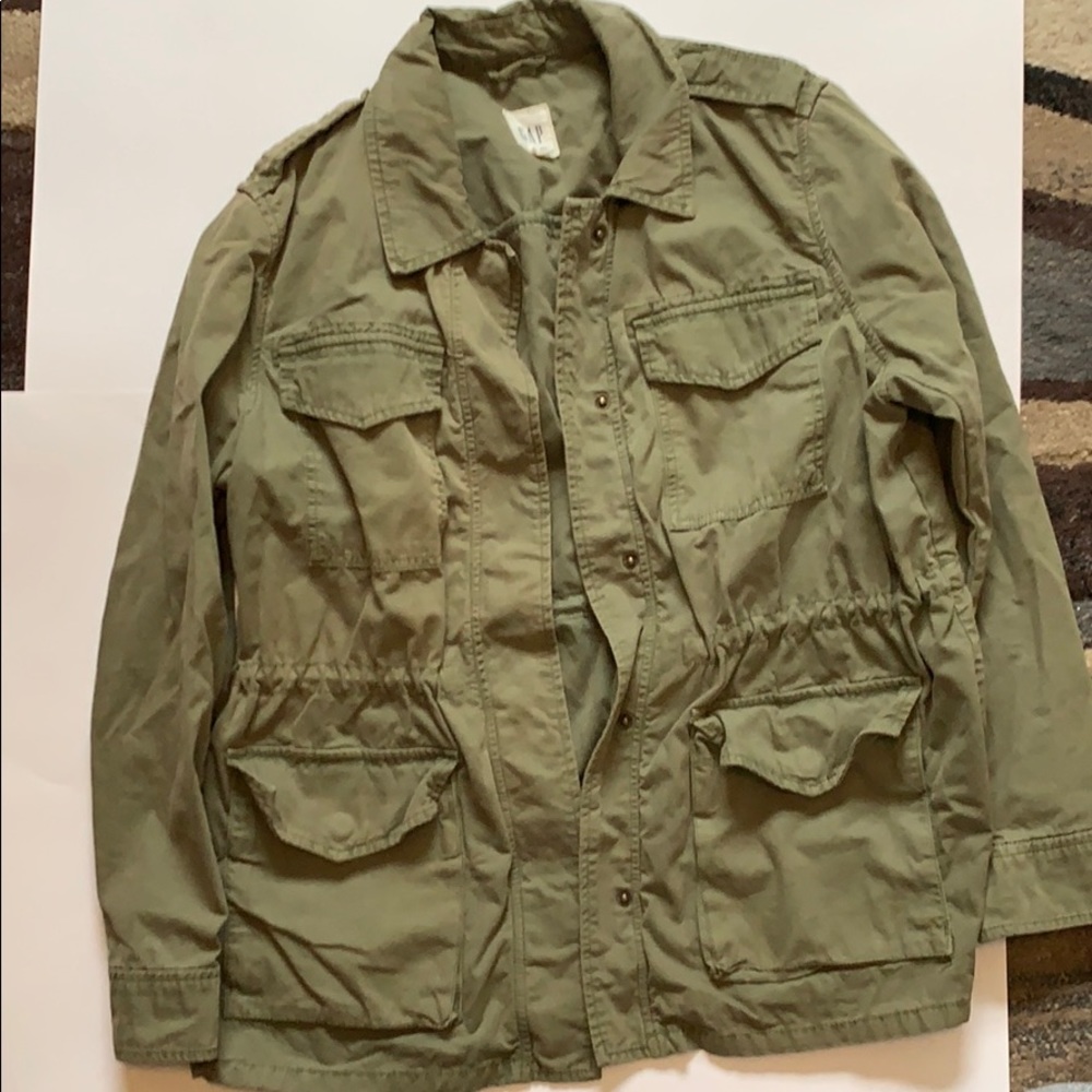 GAP Olive Utility Jacket w/Drawstring Waist
